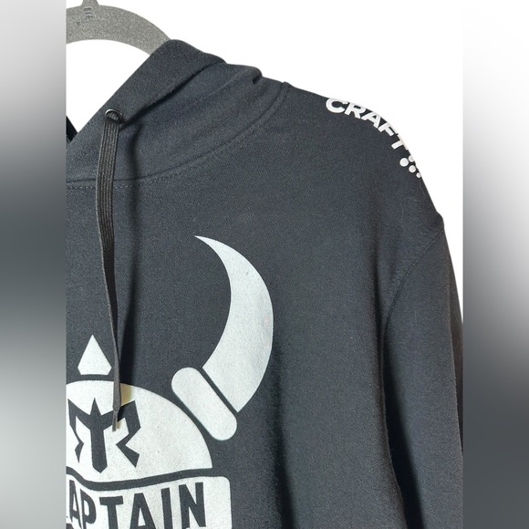 Craft Captain Graphic Hoodie Black Unisex XL Pullover Fleece Cotton Athleisure - Picture 7 of 10